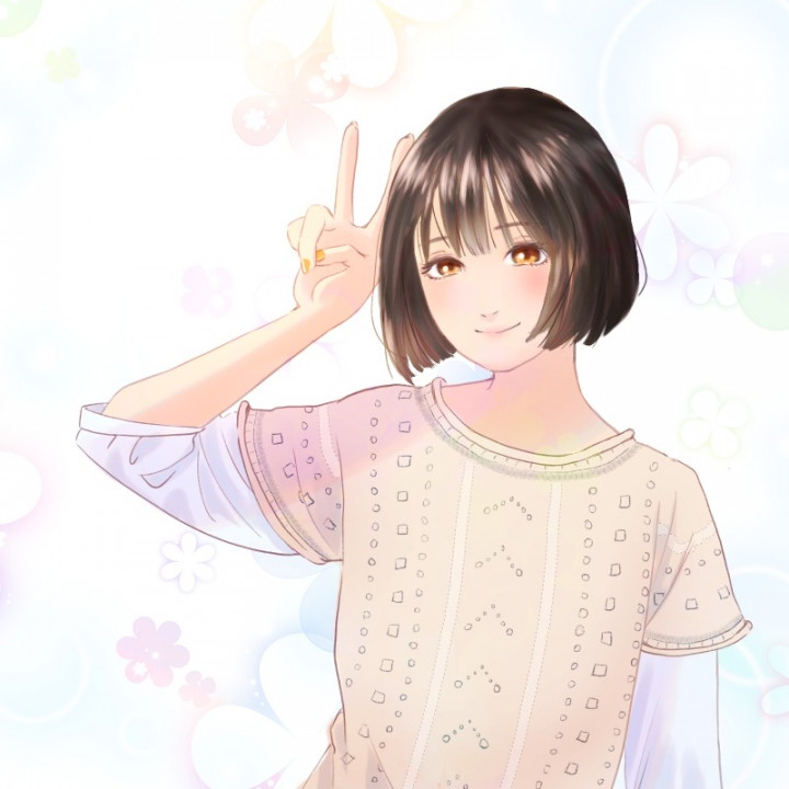 ボブカットの女の子 イラスト制作 つなぐ