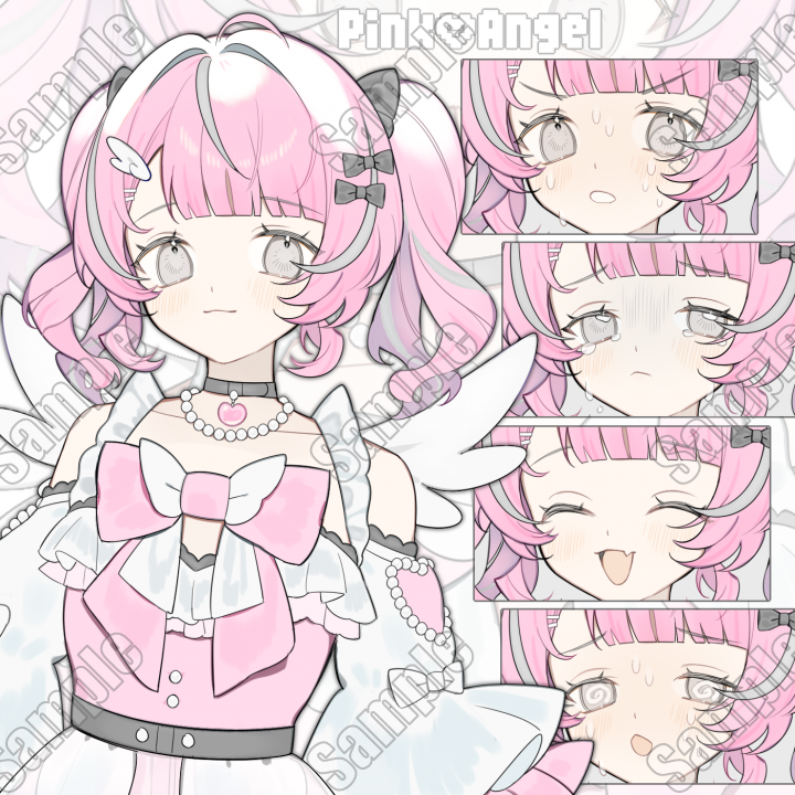 オリジナルキャラクター 絵画 ピンク ピンク天使 立ち絵配信、創作活動などにどうぞ！| キャラクター ｜つなぐ