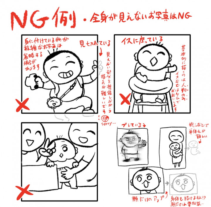 お子様の似顔絵描きますまいころの似顔絵だよ〜ん| イラスト依頼・販売