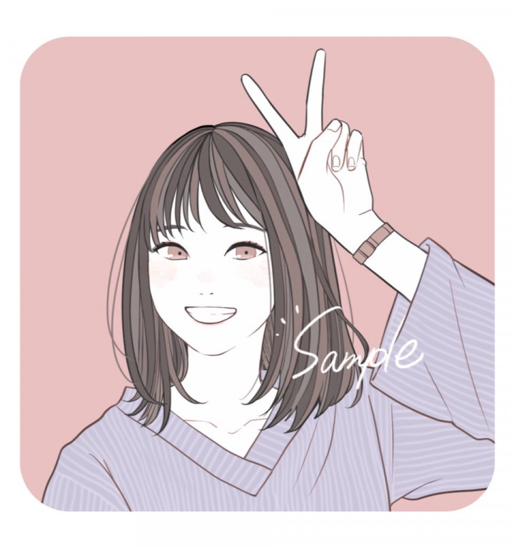 シンプル似顔絵アイコン作成シンプルでオシャレな似顔絵を作成します イラスト制作 つなぐ