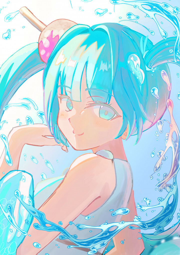 一枚絵制作うけたまわります。色と光を使った透明感のあるキャラクター