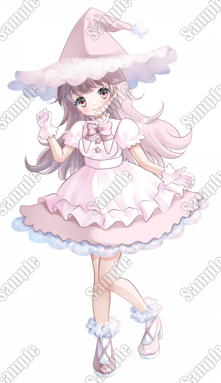 ふわふわピンクの魔女さん表情差分8種| キャラクター ｜つなぐ