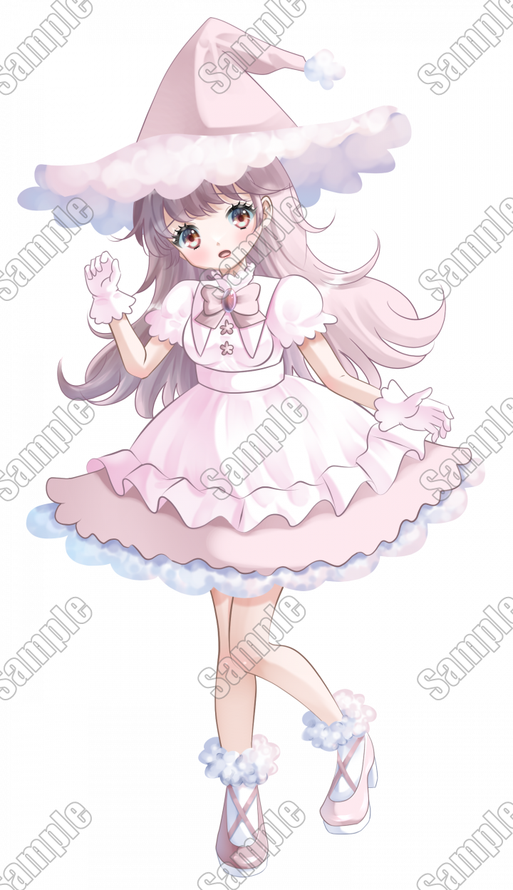 ふわふわピンクの魔女さん表情差分8種| キャラクター ｜つなぐ