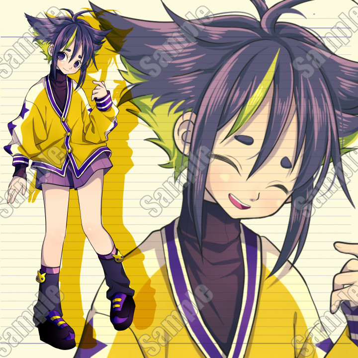 紫と黄の子表情差分7種| キャラクター ｜つなぐ