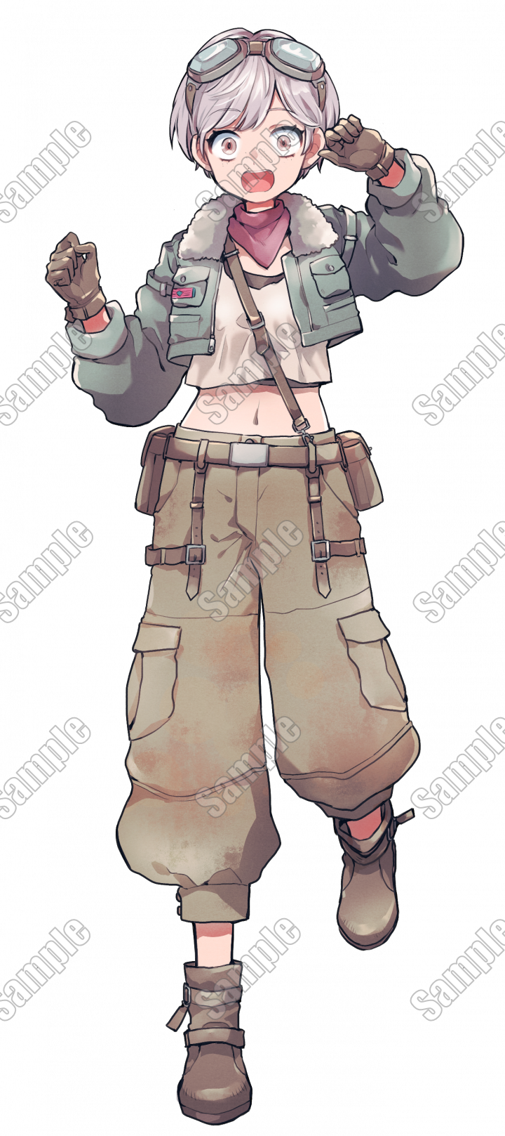 元気な女の子全身立ち絵セット】表情5種の立ち絵セットです