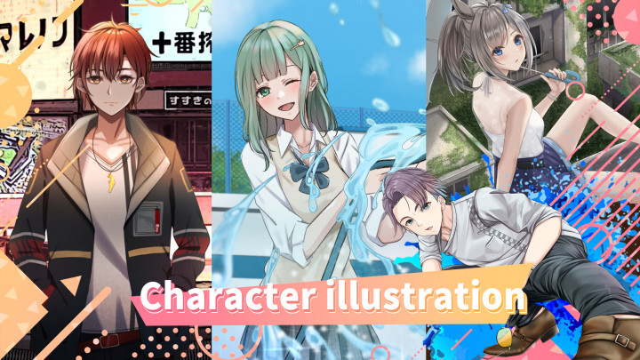 キャラクターイラスト絵制作しますオリジナル高品質イラスト承ります