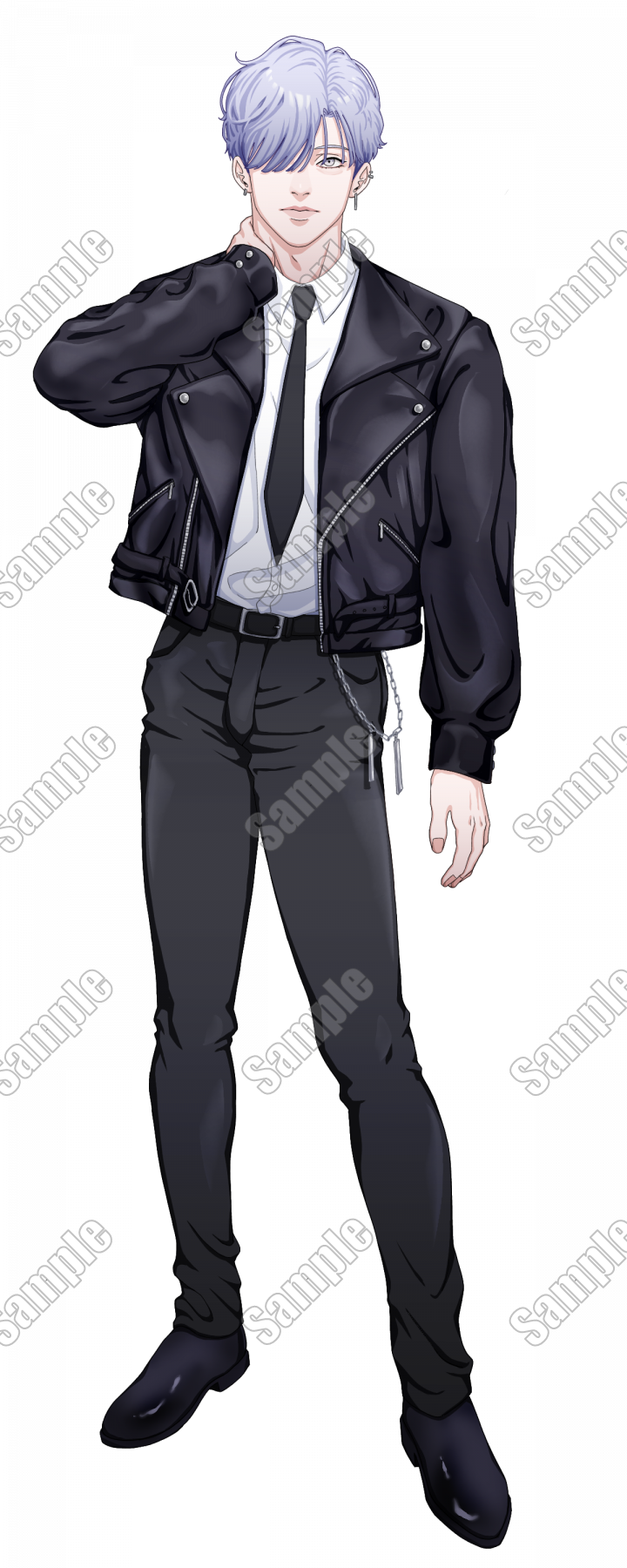 むなギャラ男 様 表情10種】お一人様限定片目隠れの男性| キャラクター ｜つなぐ