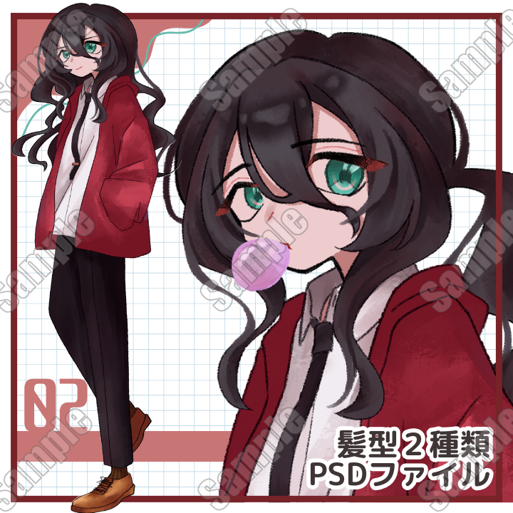 Adopt_02【7/20まで販売】眉4/目12/口7/他3/髪型2| キャラクター